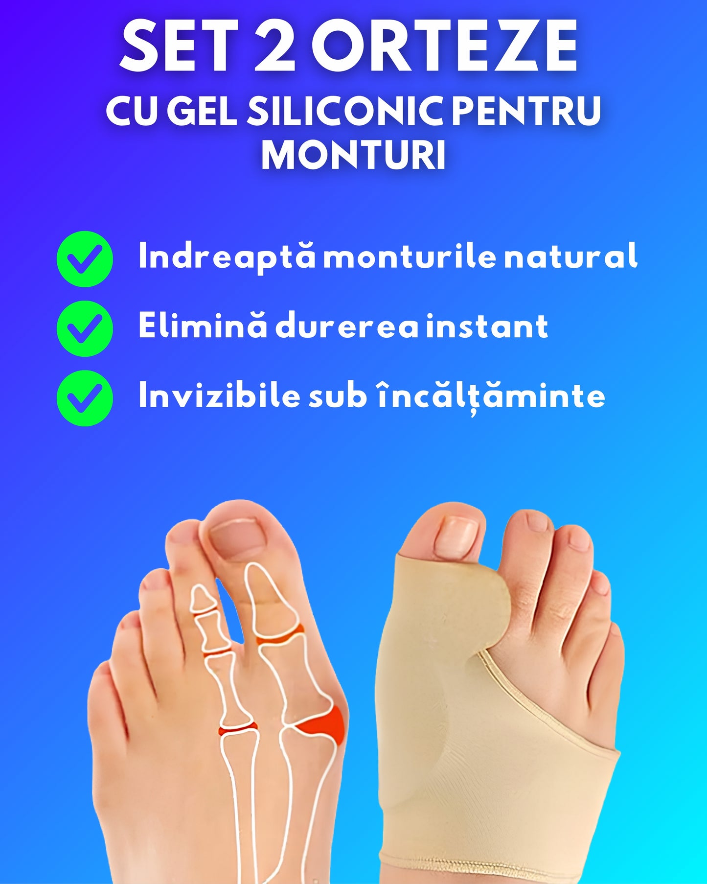 Set 2 Orteze Cu Gel Siliconic Pentru Monturi